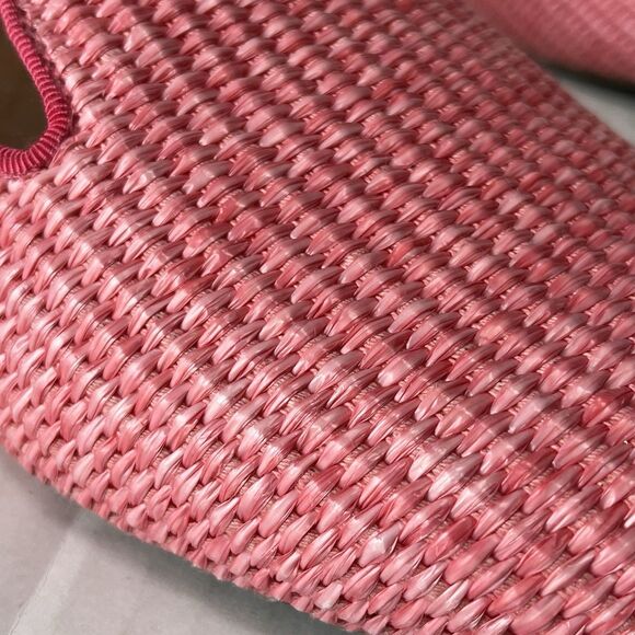 Birdies Womens The Starling Pink Lipstick Raffia Slip On Cushioned Flats Sz 9.5 - Picture 12 of 13